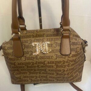 Juicy Couture Monogram Satchel/Boston Bag, in Chestnut Brown